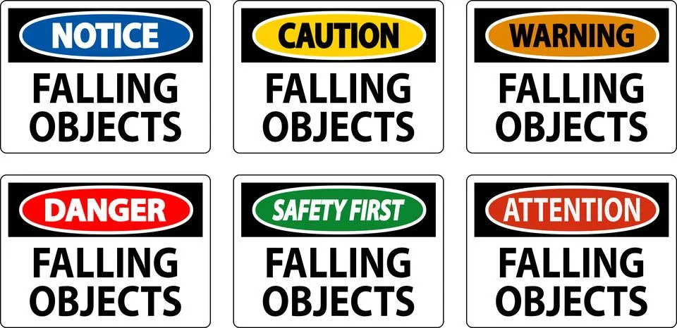 Danger Sign, Falling Objects Stock Illustration