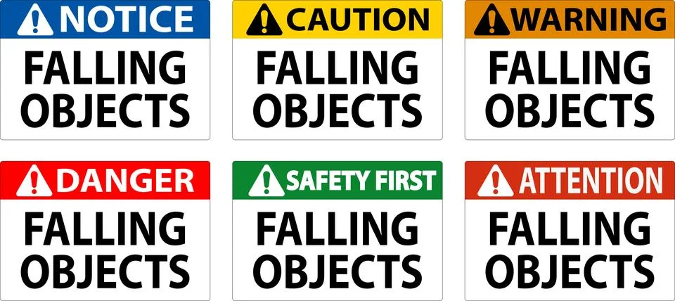 Danger Sign, Falling Objects 스톡 일러스트