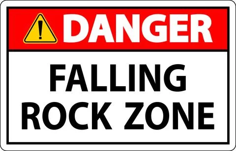 Danger Sign, Falling Rock Zone Stock Illustration