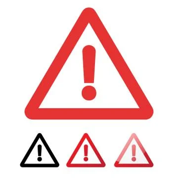 Danger sign in flat design on white background, stock vector illustration Stock Illustration