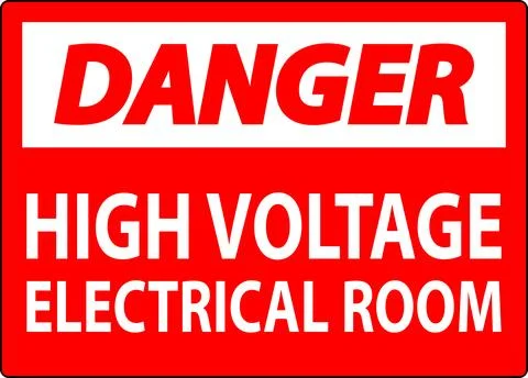 Danger Sign High Voltage - Electrical Room Stock Illustration