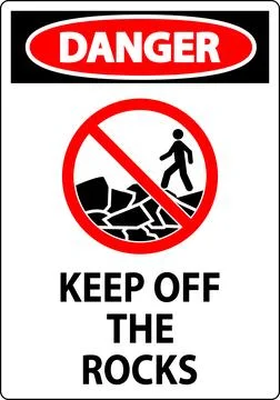 Danger Sign Keep Off The Rocks Stock Illustration