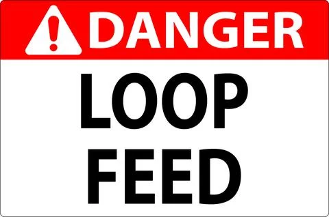 Danger Sign, Loop Feed Stock Illustration