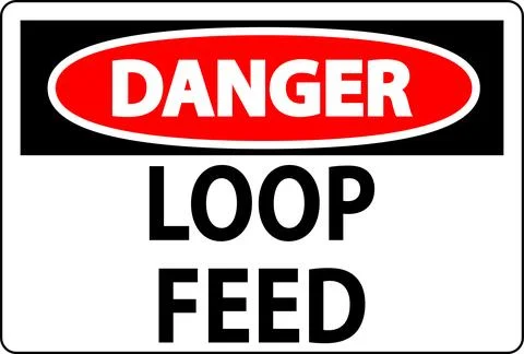 Danger Sign, Loop Feed Illustrazione stock