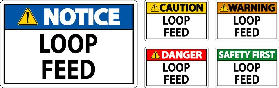 Danger Sign, Loop Feed Stock Illustration