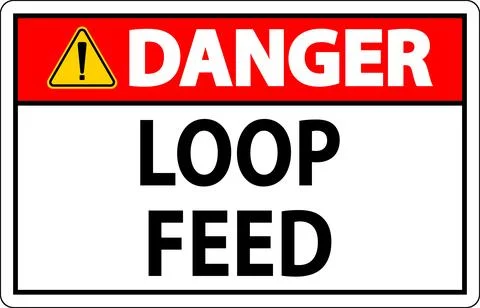 Danger Sign, Loop Feed Stock Illustration