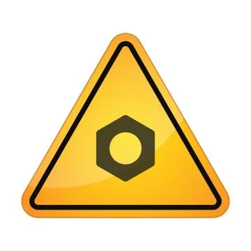 Danger sign with a nut Stock Illustration