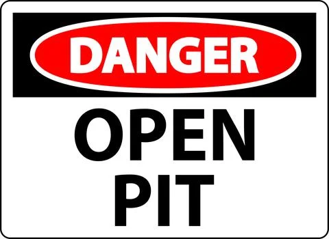 Danger Sign Open Pit Stock Illustration