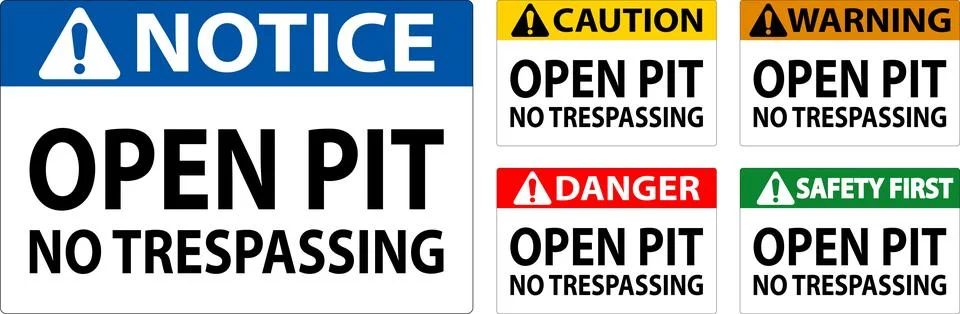 Danger Sign Open Pit - No Trespassing イラスト素材