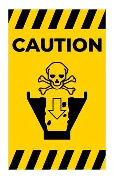 Danger Sign Open Pit Proceed With Caution Stock Illustration