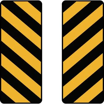 A danger sign on or near objects near the road. Stock Illustration