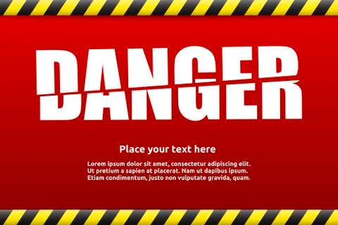 Danger sign set in cloud banner Stock Illustration