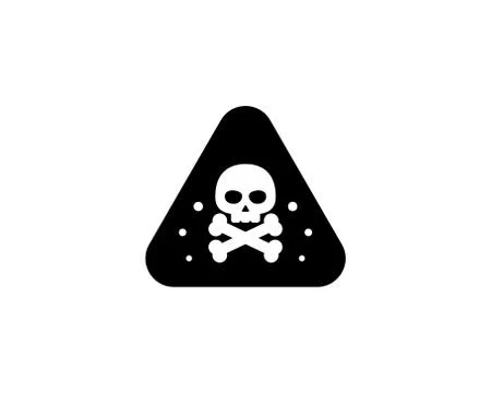 Danger sign with skull bones. Caution hazard icon. Vector on isolated white b Stock Illustration