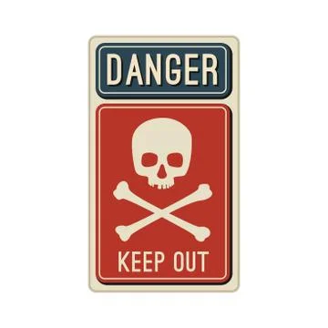 Danger sign with skull. Stock Illustration