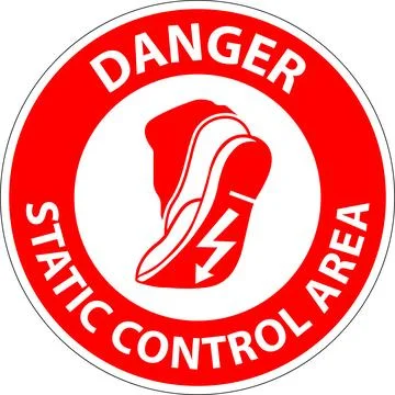 Danger Sign Static Control Area Stock Illustration