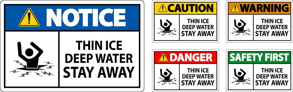 Thin Ice Deep Water, Stay Away Sign, SKU: S-8203