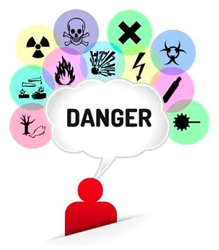 Danger sign - thinking man Stock Illustration
