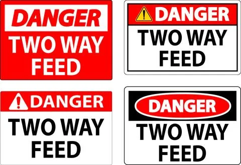 Danger Sign Two Way Feed Stock Illustration
