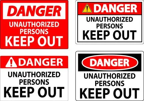 Danger Sign Unauthorized Persons Keep Out Stock Illustration