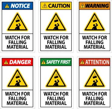 Danger Sign, Watch For Falling Material Ilustración de archivo