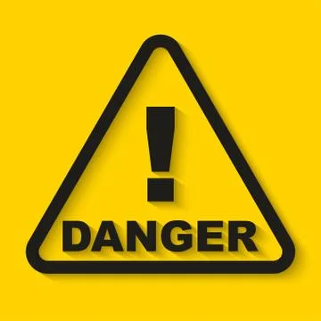 Danger sign on yellow background. Vector illustration Stock Illustration