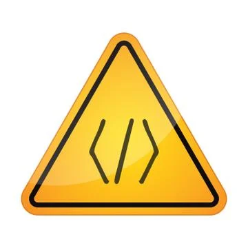 Danger signal icon with a code sign イラスト素材