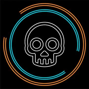 Danger skull icon, vector skull crossbones Stock Illustration