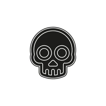 Danger skull icon, vector skull crossbones symbol - danger sign Stock Illustration