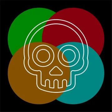 Danger skull icon, vector skull crossbones Stock Illustration