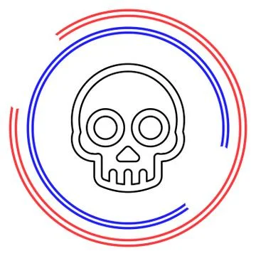 Danger skull icon, vector skull crossbones Stock Illustration