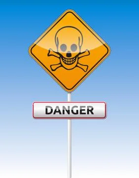 Danger skull traffic board Stock Illustration