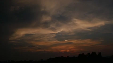 Danger in the sky at dusk Stock Footage 273589026