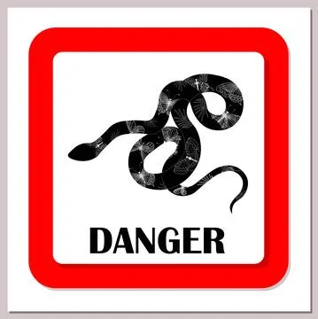 Danger. Snake. Warning sign. Beware of the snake. Vector illustration Stock Illustration