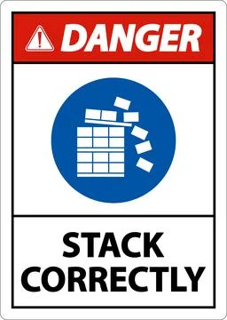 Danger Stack Correctly Sign On White Background Stock Illustration