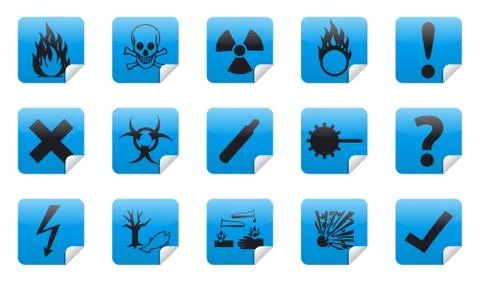 Danger sticker icon Stock Illustration