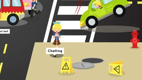 Danger on street from cars and traffic g... | Stock Video | Pond5
