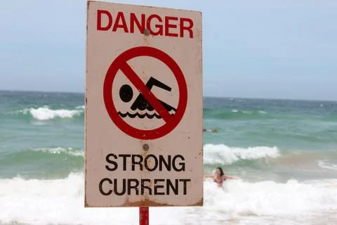 Danger, Strong Current Stock Photos