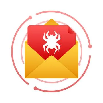 Danger symbol vector illustration. Virus protection. Computer virus alert Illustrazione stock