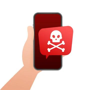 Danger symbol vector illustration. Virus protection. Computer virus alert Stock Illustration
