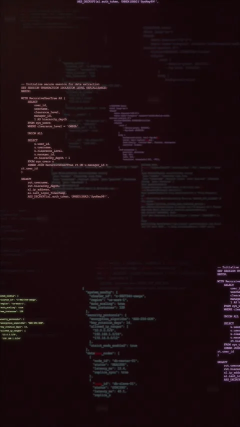 Danger System Compromised Red HUD Interface 動画素材 345766888