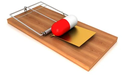 Danger in tablets, conceptual image. Stock Illustration