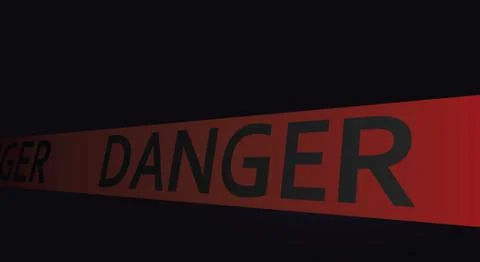 Danger tape in dark background Stock Illustration