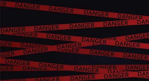 Danger tape in dark background Stock Illustration