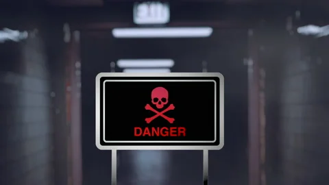Danger Text 4K Video stock 164644527