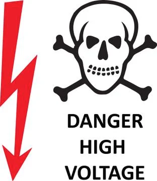 Danger text and skull Stock Illustration