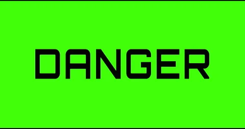 Danger text green screen, masked glitched effect. Stock Footage 132621095