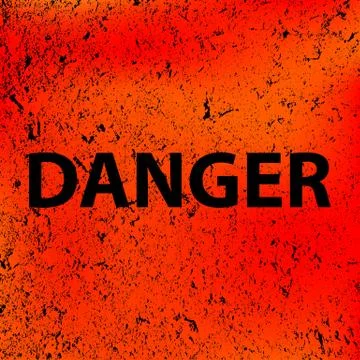 Danger text. Marble colored wall.Vector Illustration. Abstract stone orange-b Stock Illustration