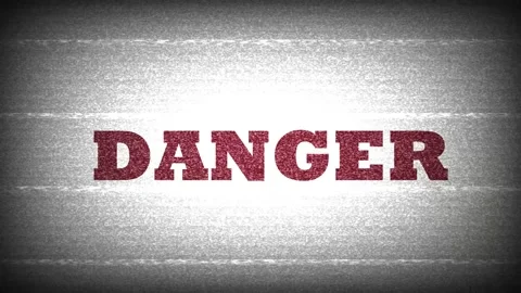 Danger text sign with TV distortion animation effect Stock Footage 249916005