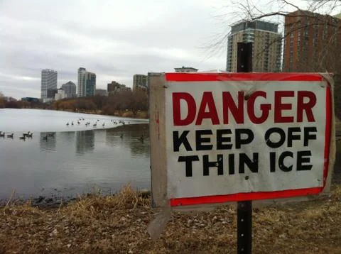 Danger Thin Ice Foto stock
