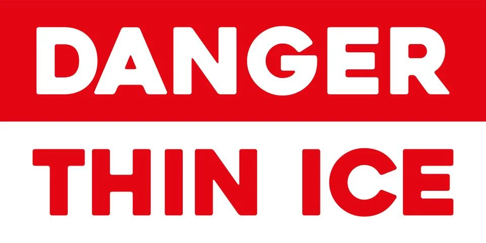 Danger thin ice sign Stock Illustration